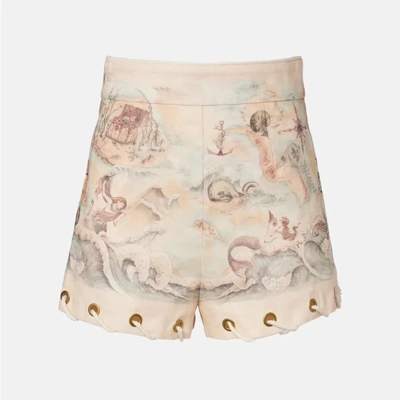 ZIMMERMANN Printed linen shorts Size0 - Picture 3 of 6